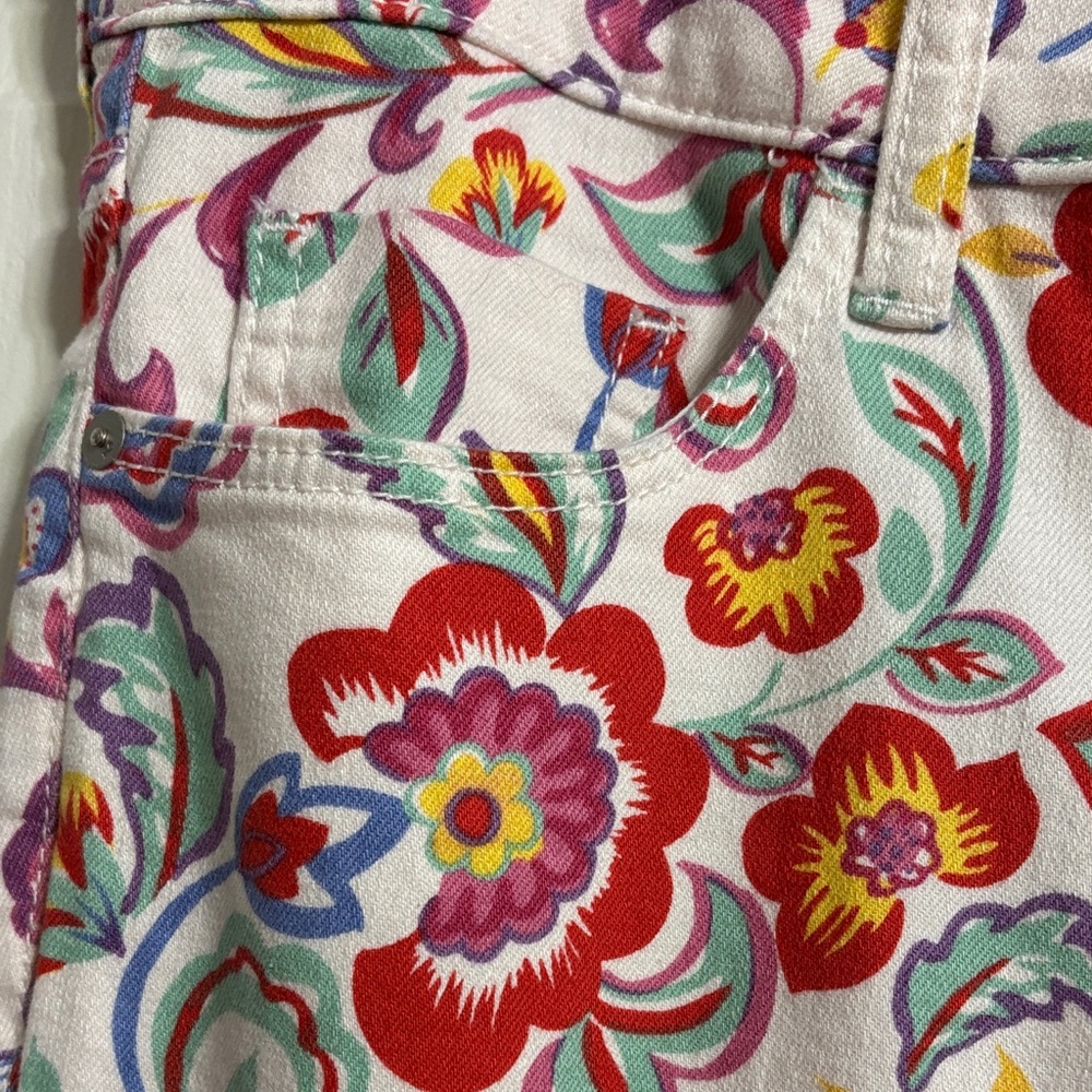 Pilcro and the Letterpress White Floral Print Skinny Jeans Like New - Picture 6 of 13